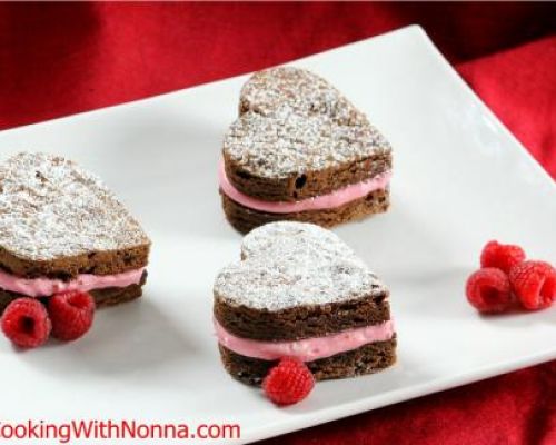 Nutella Heart Brownies with Raspberry Cream Cheese Buttercream